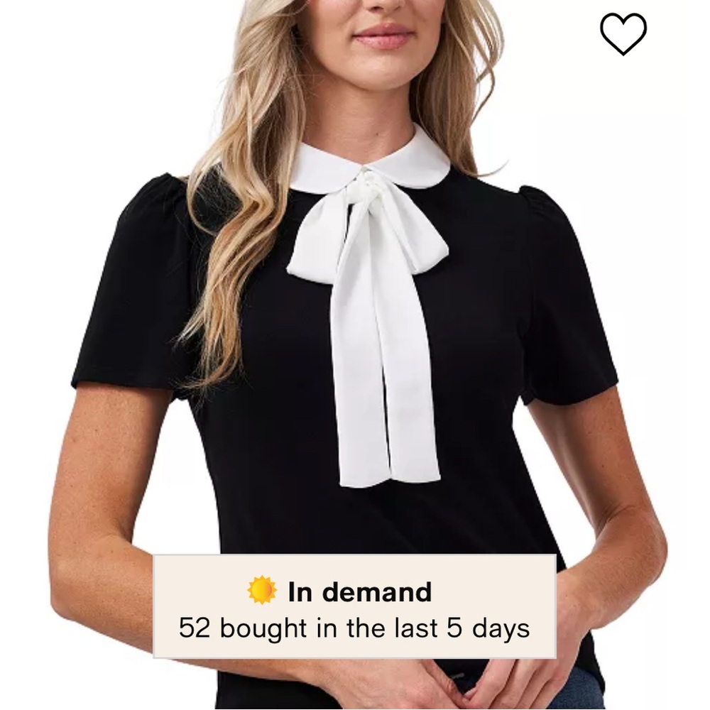 EUC - CeCe Elegant Black and White Women's Top